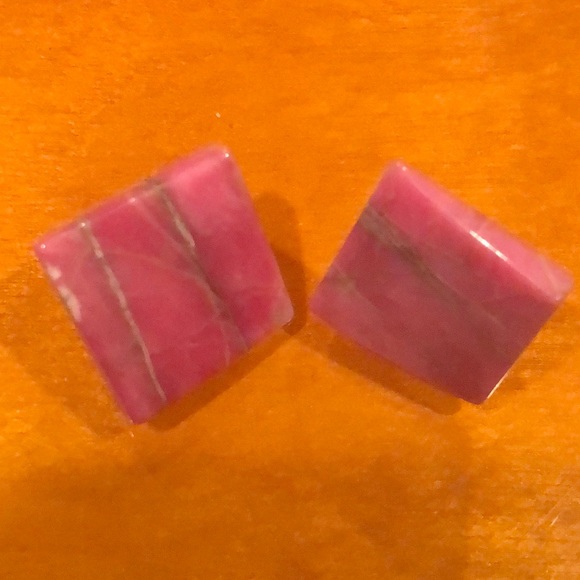 Pink / black Rhodonite beaded necklace & earrings - Picture 4 of 8